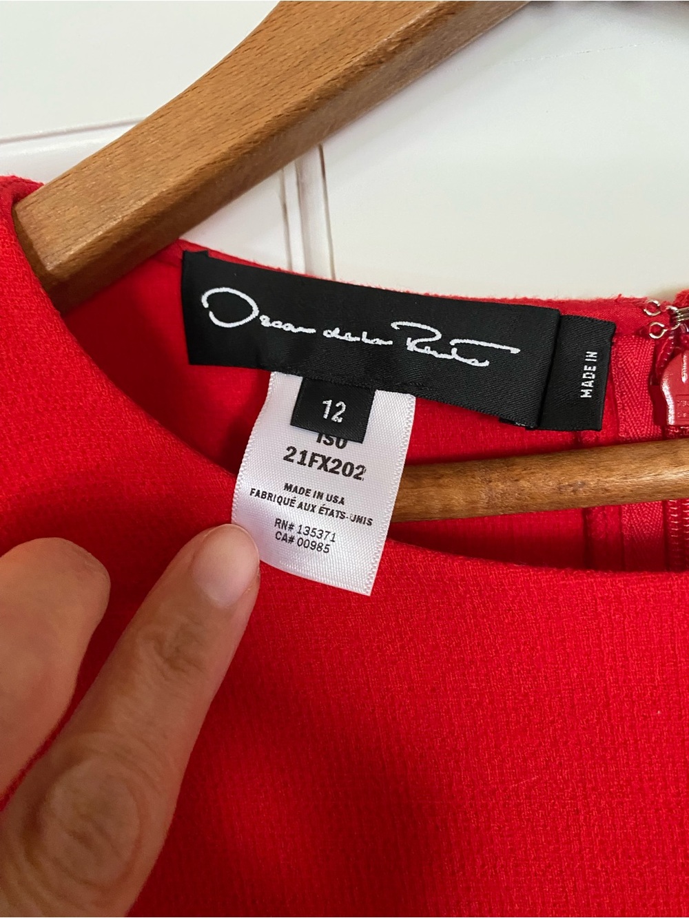 OSCAR DE LA RENTA red wool-blend dress 12 - Picture 2 of 6